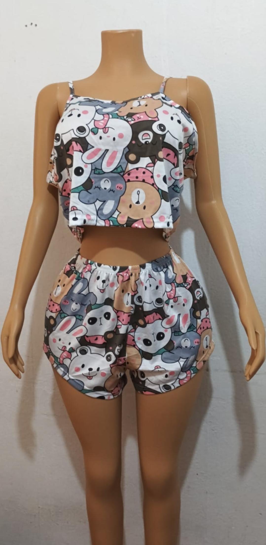 PIJAMA CORTA ESTAMPADO DE OSITOS
