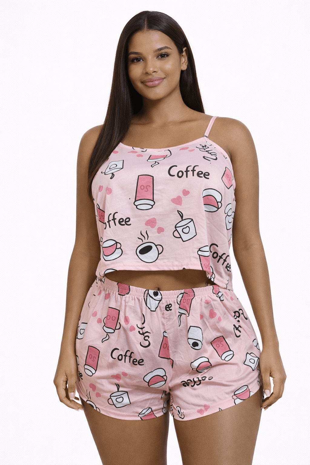 PIJAMA CORTA ESTAMPADO DE COFFE