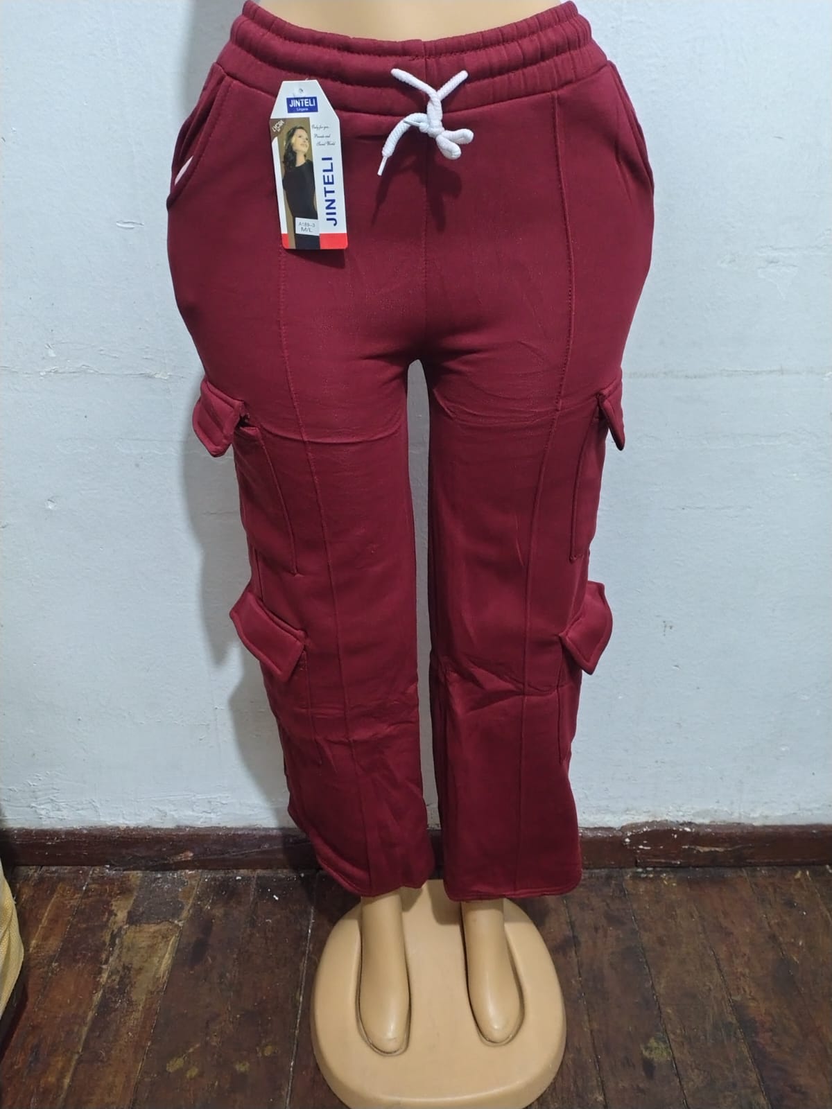 PANTALON CARGO POLAR ROJO
