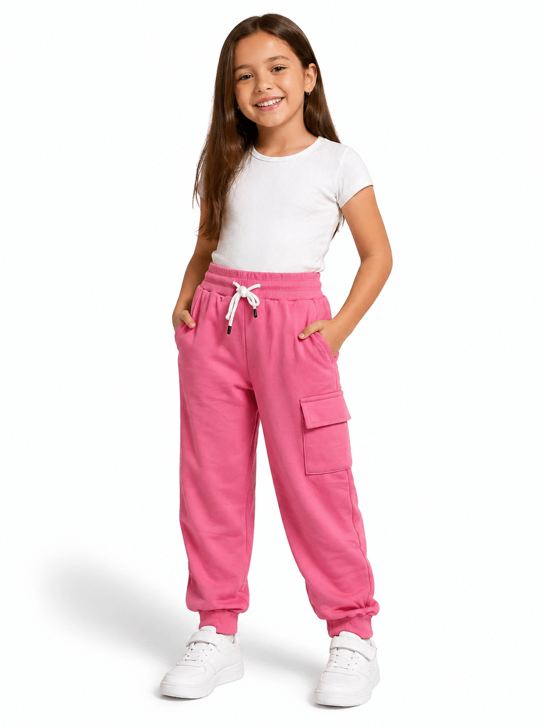 BUZO NIÑA POLAR CARGO ROSADO