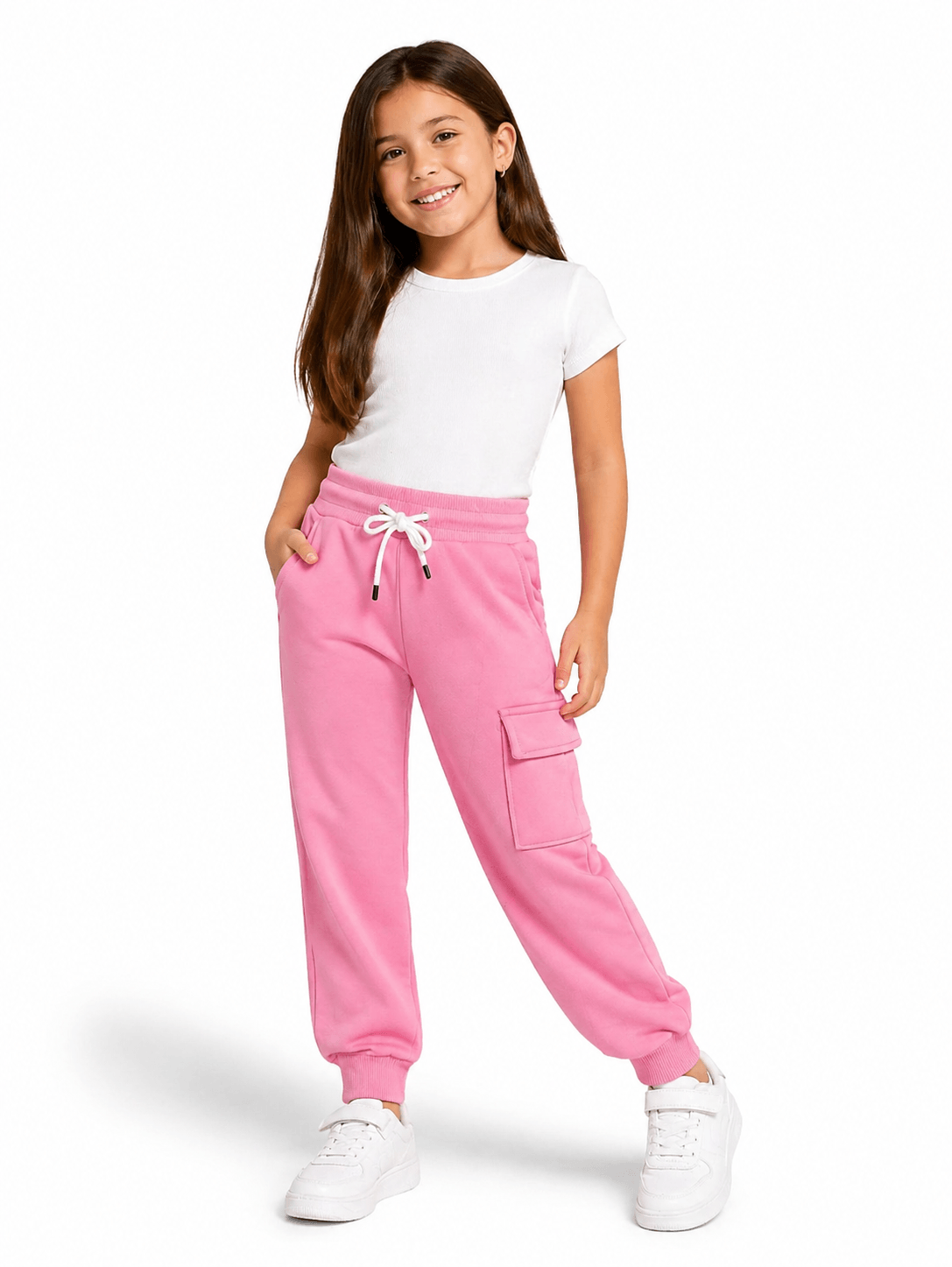 BUZO NIÑA POLAR CARGO ROSA PASTEL