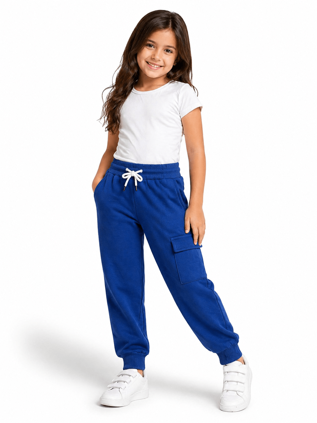 BUZO NIÑA POLAR CARGO AZUL