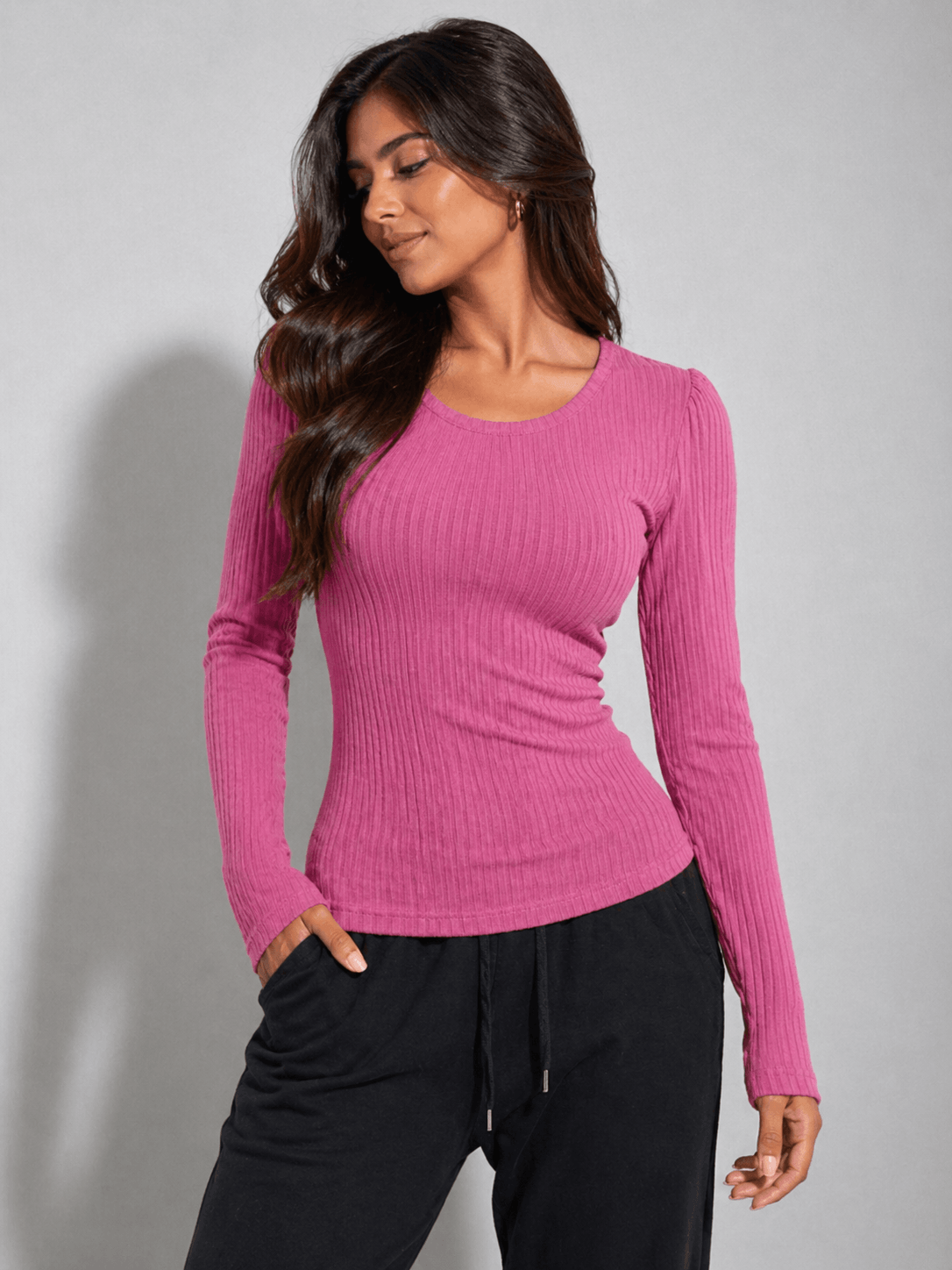 POLERA ACANALADA ROSA