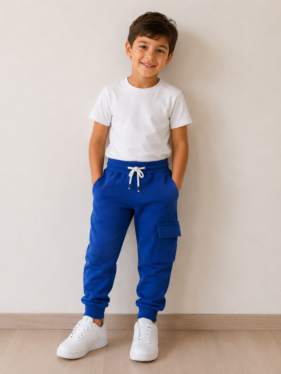 BUZO NIÑA POLAR CARGO AZUL