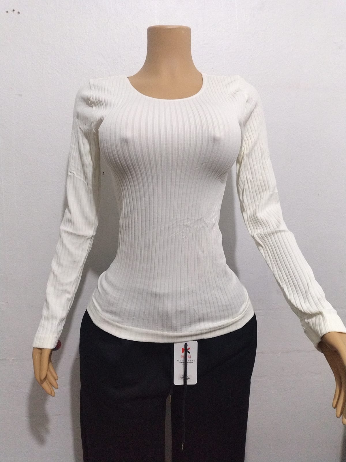 POLERA ACANALADA BLANCO
